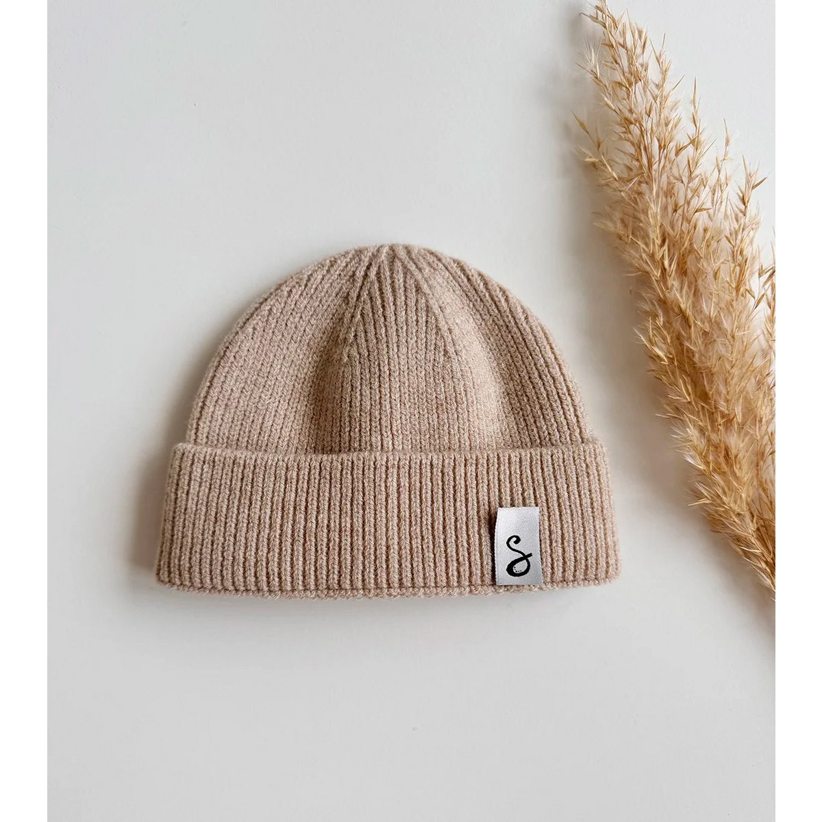 Merino wol Beanie newborn - zand