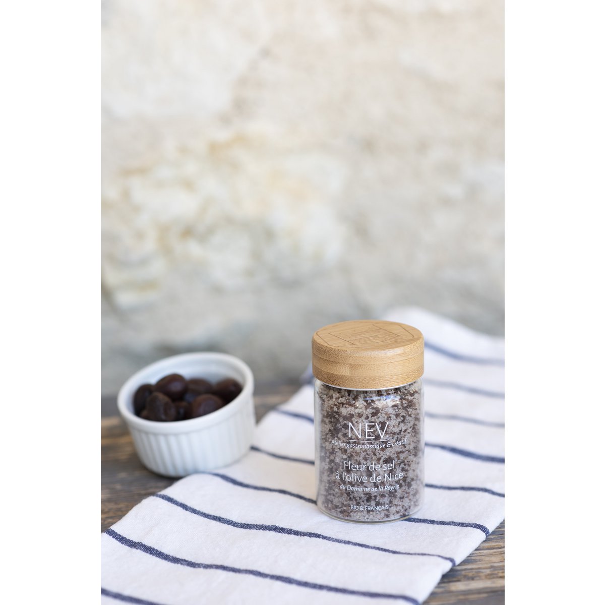 Fleur de sel with Nice PDO olives