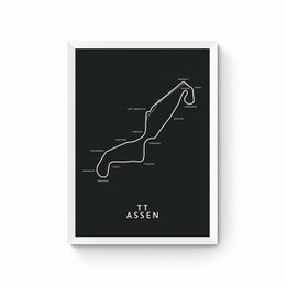TT Assen - Mapa toru - Czarny - Plakat z mapą