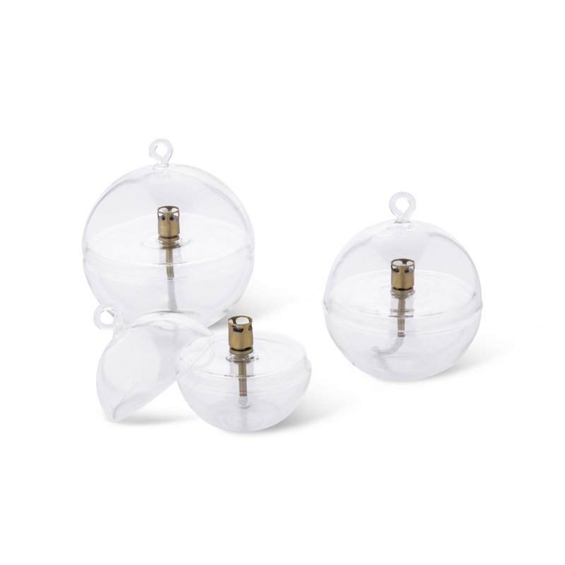Olielamp Round cover clear brass L