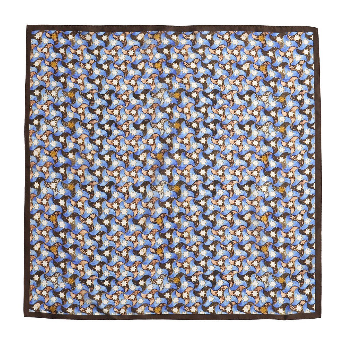 Silk Square Scar for Women Brown