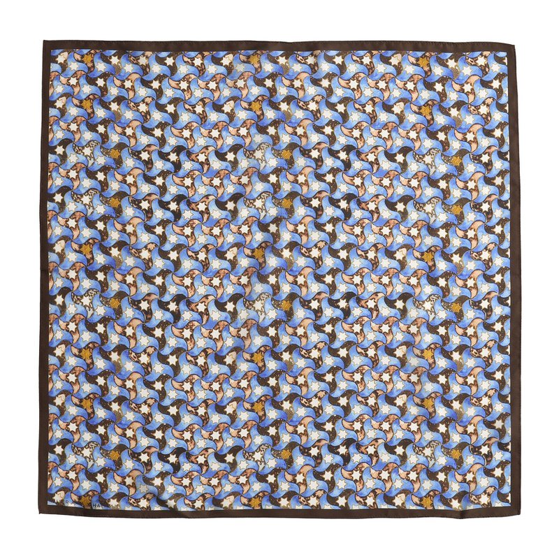 Silk Square Scar for Women Brown