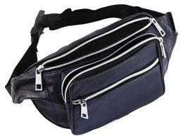 Steinmeister Hüfttasche/ Bauchtasche aus Echtleder, dunkelblau