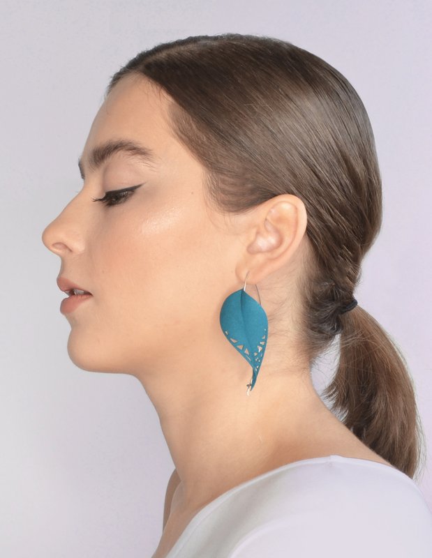 LEAF Earrings - teal