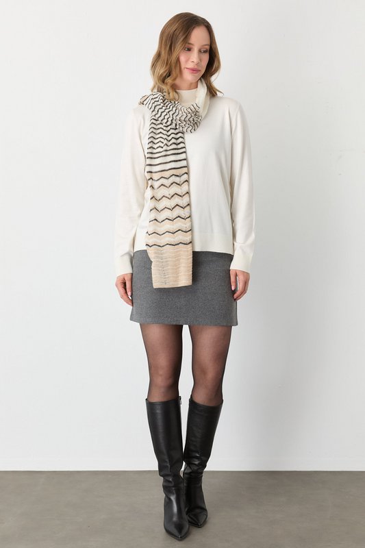 Cybele Shawl Ecru-Beige-Black