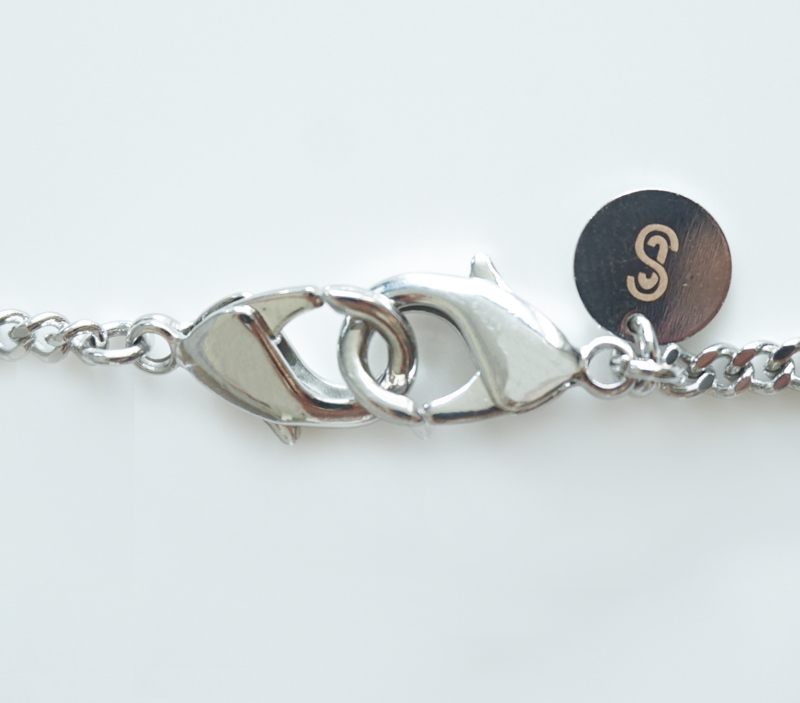 Jewel thin link silver