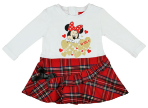 Disney Minnie Mouse feestjurk voor babymeisjes, wit-rood