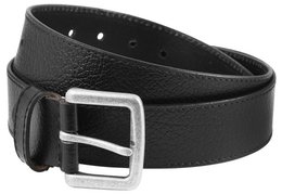 Leonardo Verrelli genuine leather belt, black