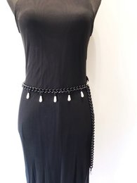 Ceinture Chaînes et Gouttes noires et argentées