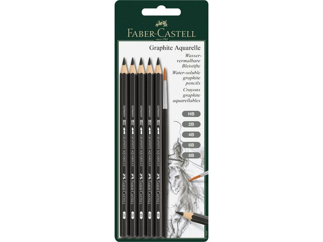 Watercolor pencil set FC Graphite 5 pieces + 1 brush