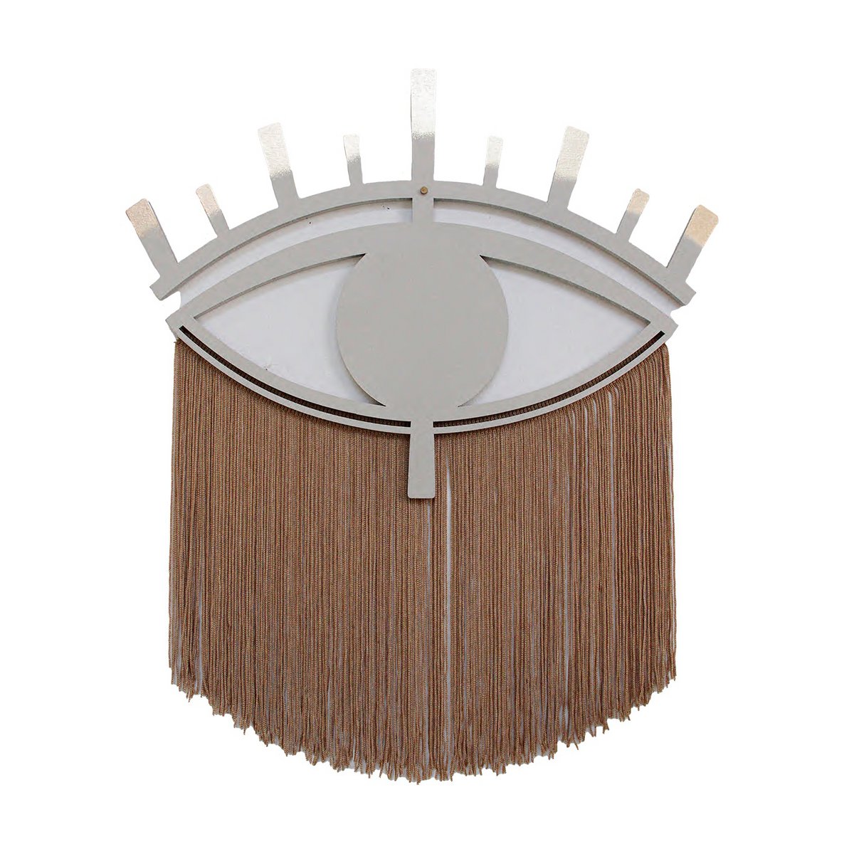 Occhio decorativo in legno e filo di cotone