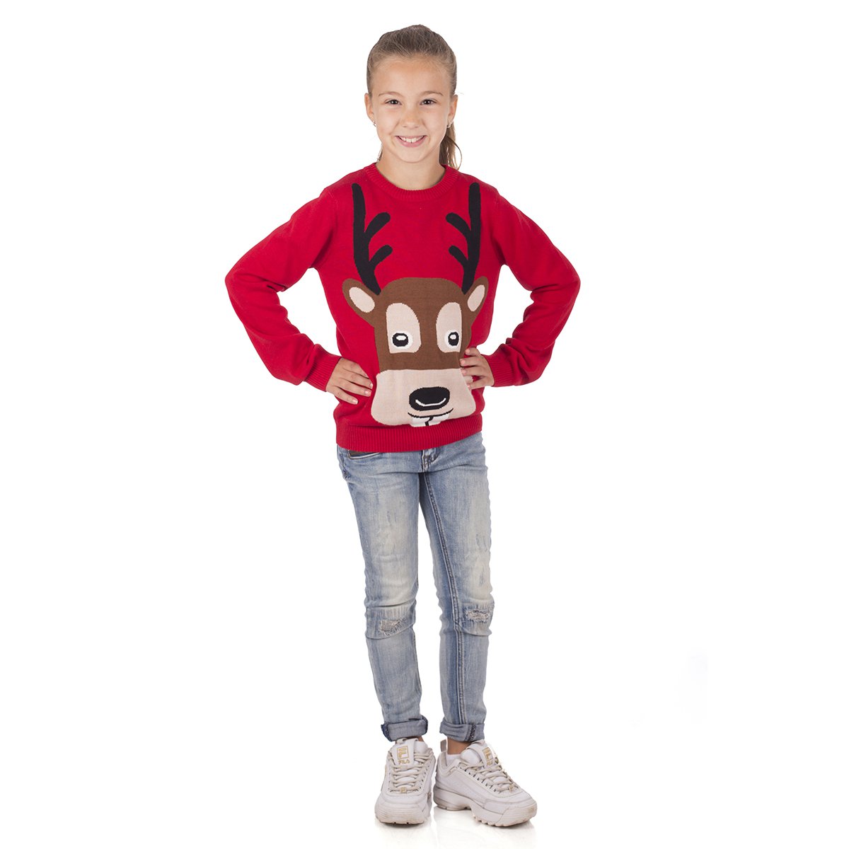 Christmas Sweater Kids - Reindeer Red