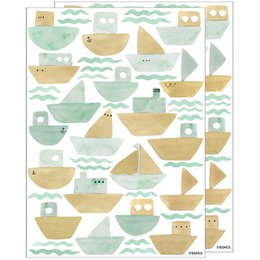 Watercolor boats wall sticker