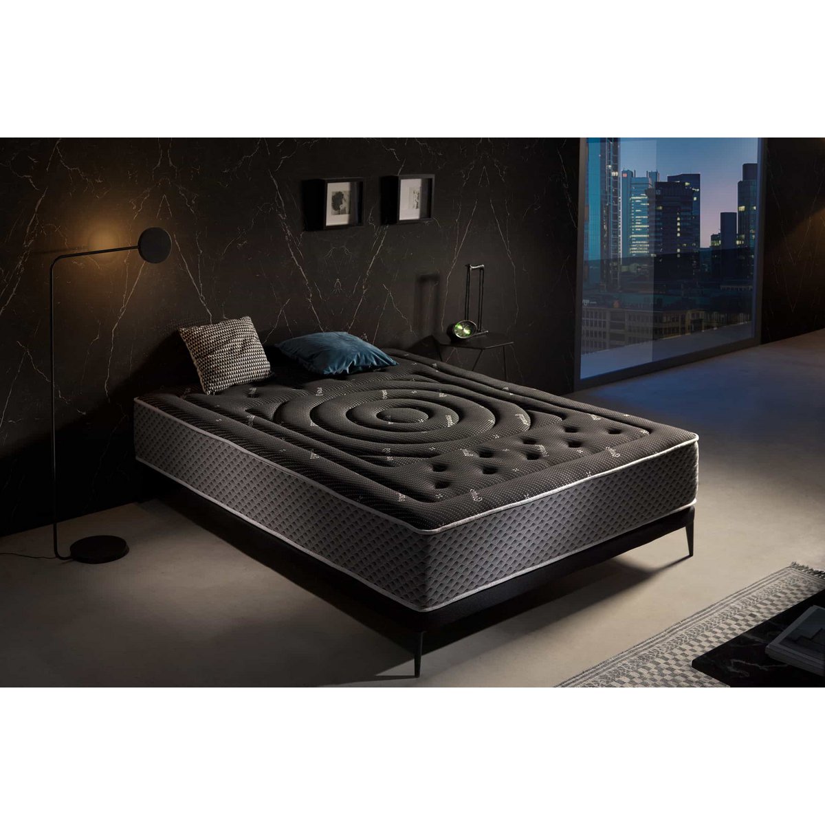 Premium zwarte multizOne viscosoft matras -zwart - Dikte: 27 cm - Moonia