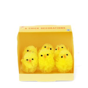 Fluffy Easter decorations (set of 6) - Mini chicks