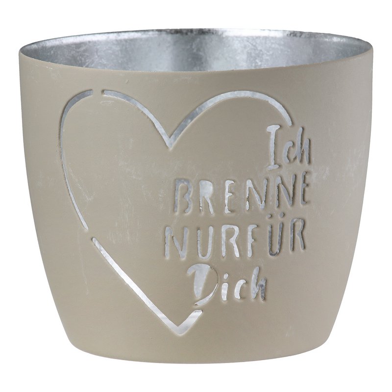 Windlicht Ich brenne nur für Dich 3fach sort., H.8,5 cm