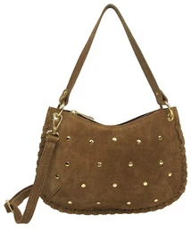 Borsa a Mano Semitonda in Crosta di Pelle con Borchie 58030