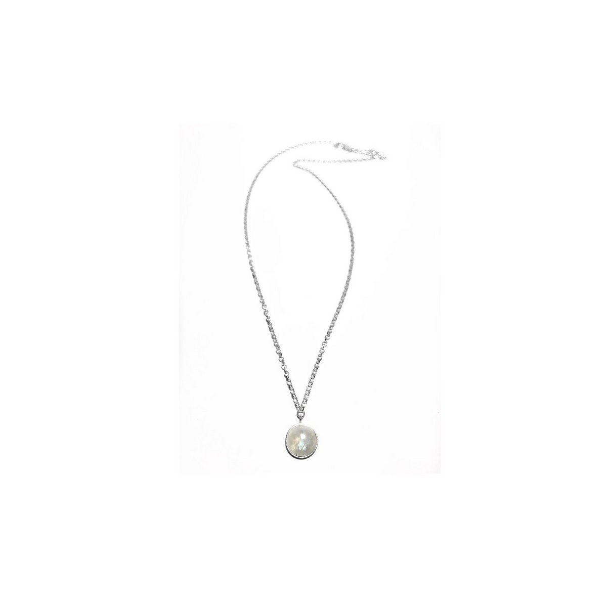 silver moon stone necklace MARIE