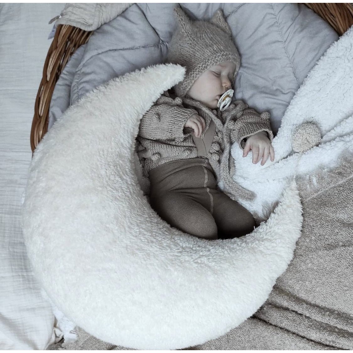 Oreiller d’allaitement – ​​Oreiller d’allaitement en coton doux, support ergonomique d’alimentation pour bébé, décor de chambre d’enfant neutre, cadeau de baby shower