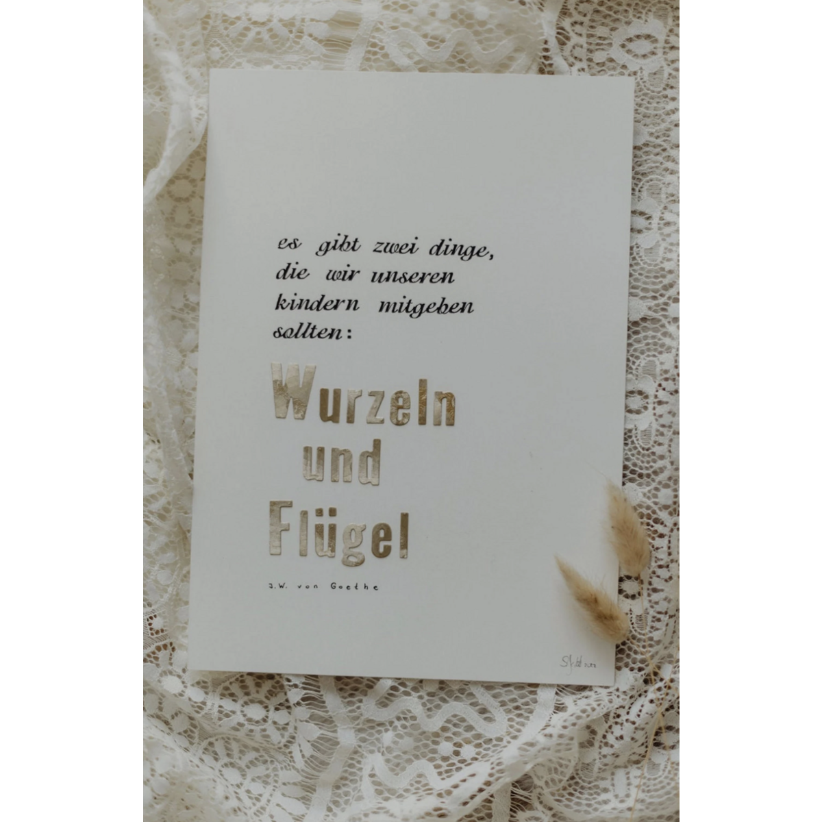 Art print "Wurzeln & Flügel" Stamped Mural