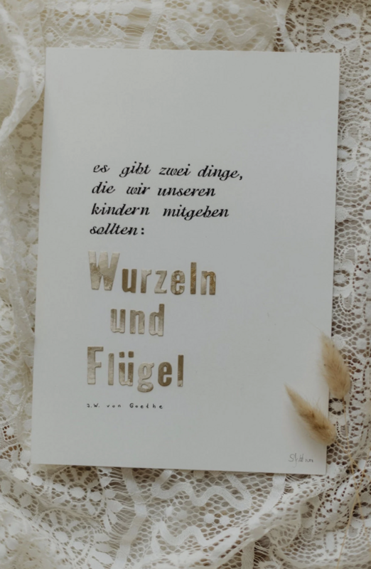 Art print "Wurzeln & Flügel" Stamped Mural