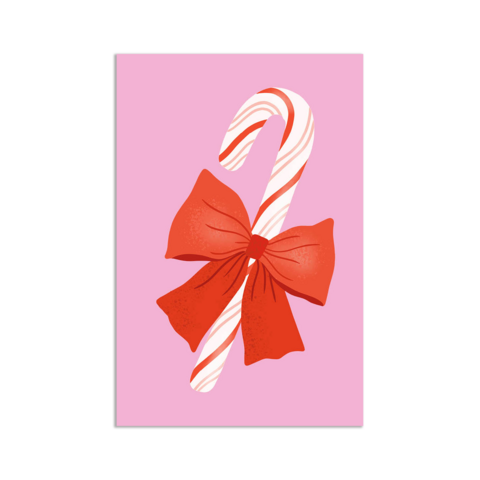 Minikaart/gift tag Christmas - kerst - candy cane 