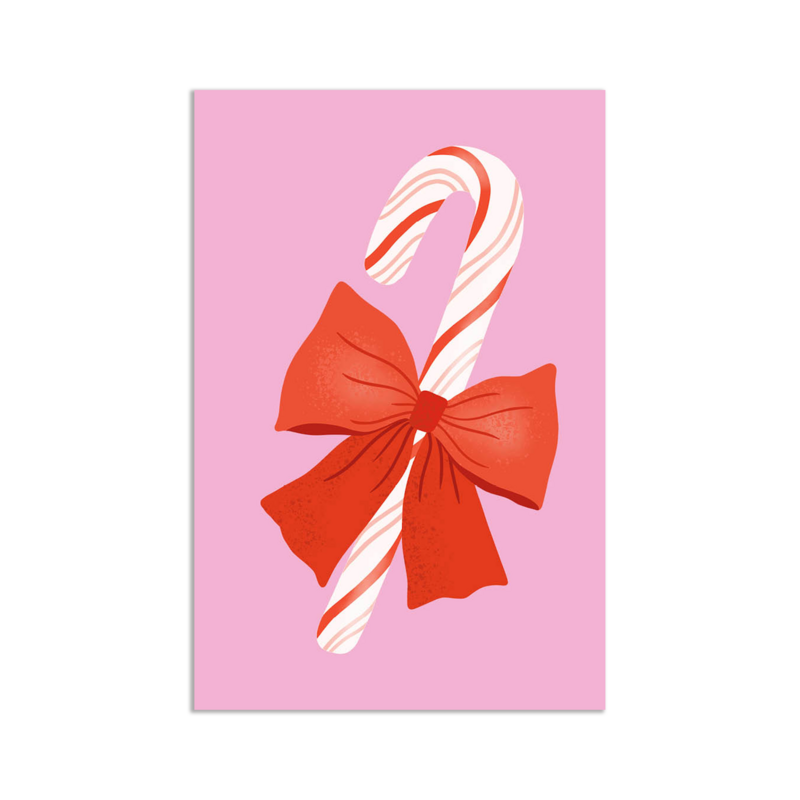Minikaart/gift tag Christmas - kerst - candy cane 