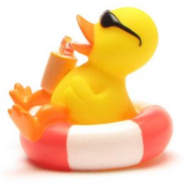 Quietscheentchen im Schwimmreif - Gummiente