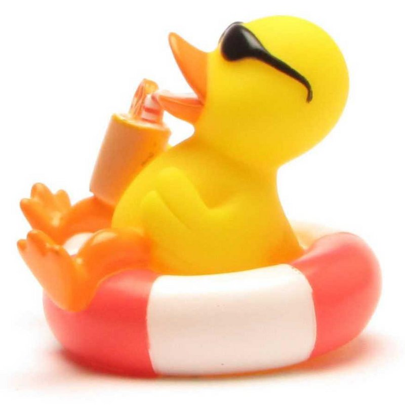 Quietscheentchen im Schwimmreif - Gummiente
