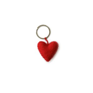 Keyring heart red