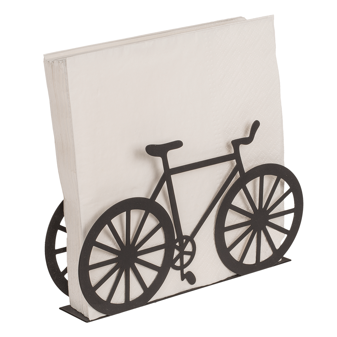 Schwarzer Taschentuchhalter aus Metall, Fahrrad, ca. 19 x 3 x