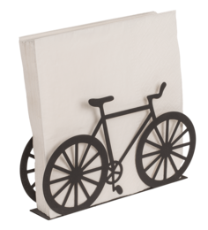 Schwarzer Taschentuchhalter aus Metall, Fahrrad, ca. 19 x 3 x