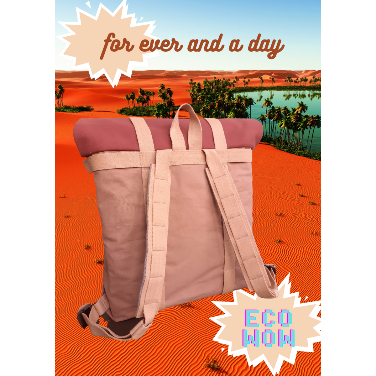 CARTERA CAT EYES – ECO HEMP »OASIS« SAND-RED TERRA