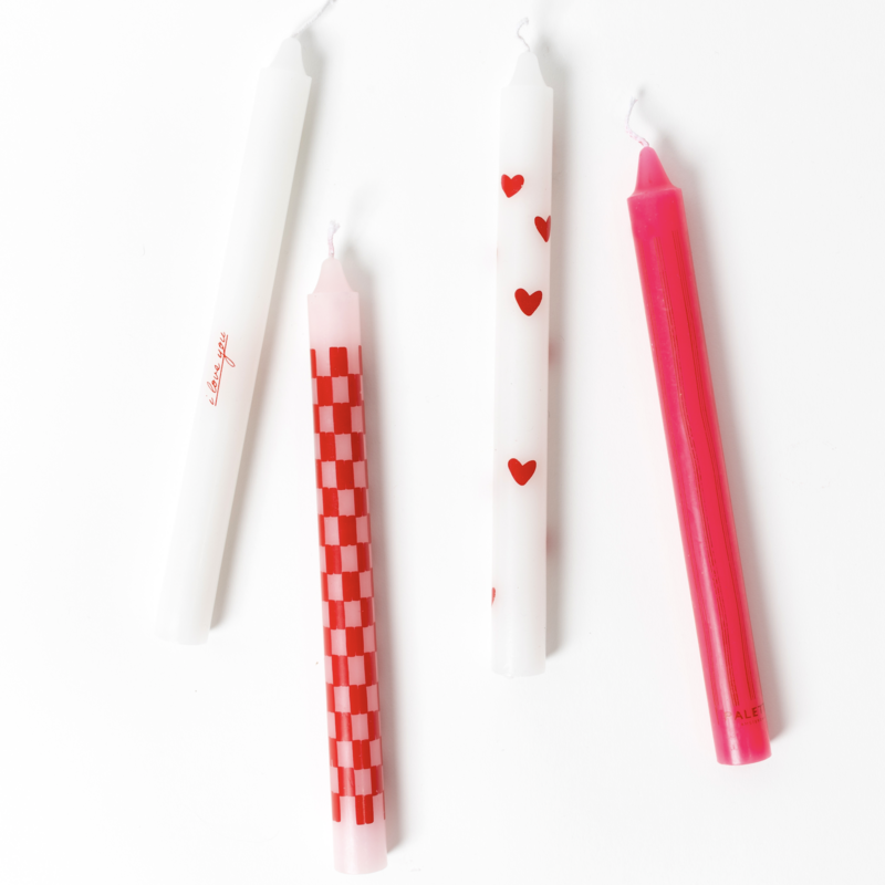 4 candele da tavola con motivo - extra alte