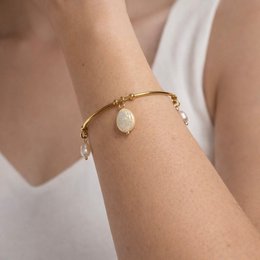 Bianca Mare - Bracciale rigido con Perle