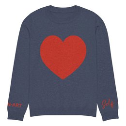 Heart - Strikket sweater med rund hals NAVY