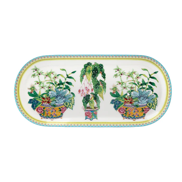 M&W Jardin Cake Plate 25x11,5cm, Orchid white, giftbox
