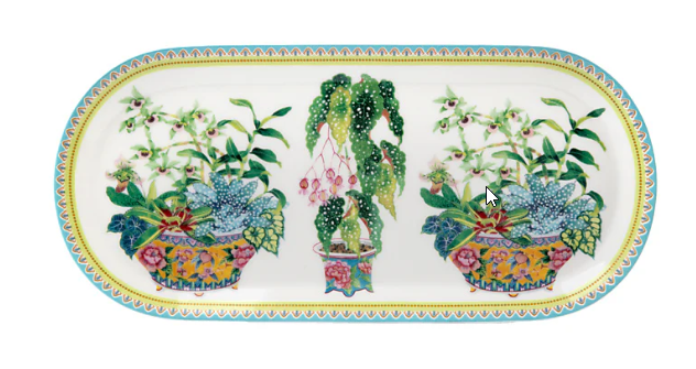 M&W Jardin Cake Plate 25x11,5cm, Orchid white, giftbox