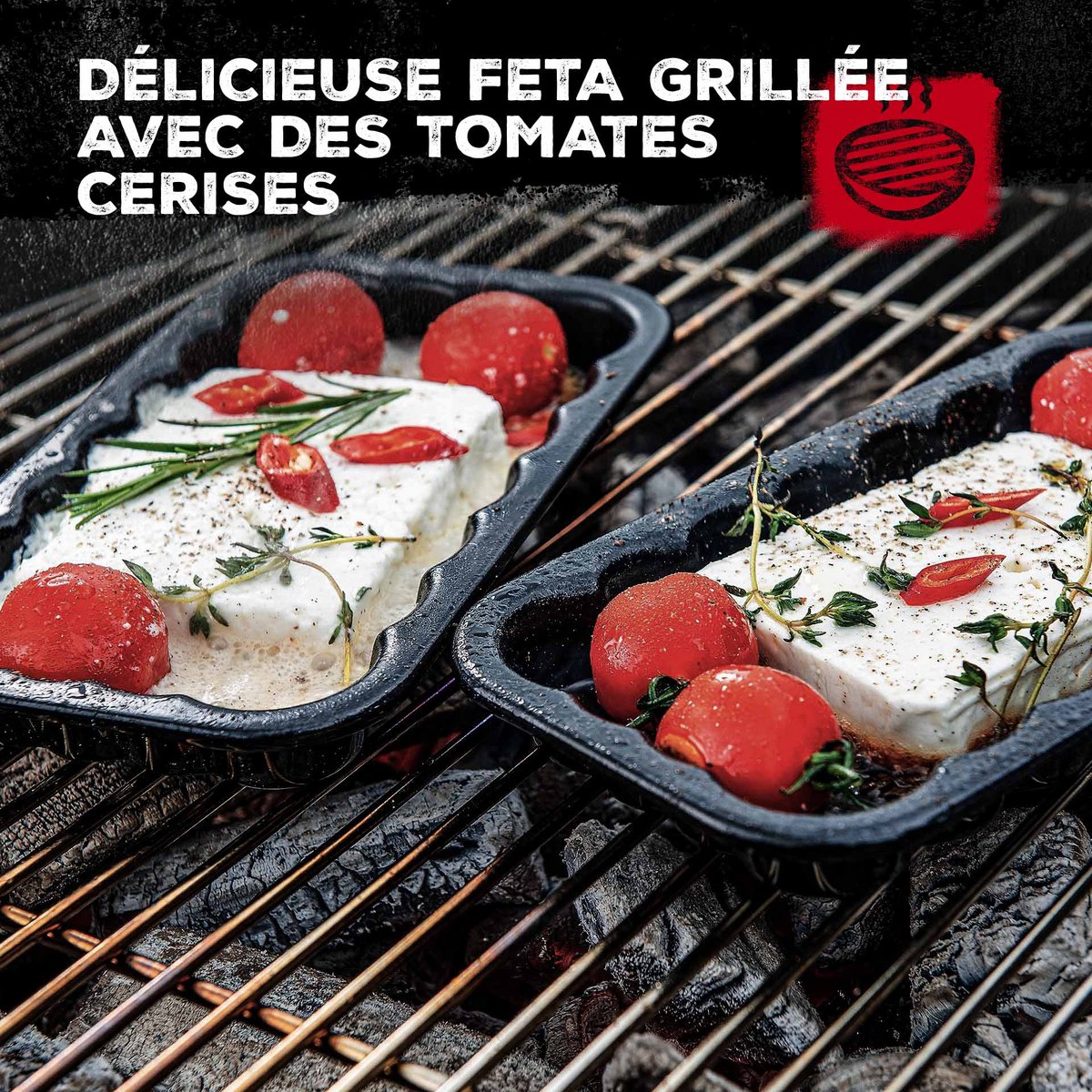 Set of 2 enameled steel barbecue dishes 21 x 12 cm FM Professional Barbecue