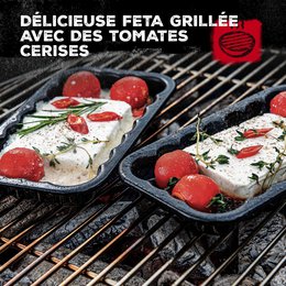 Set van 2 geëmailleerde stalen barbecueschalen 21 x 12 cm FM Professional Barbecue