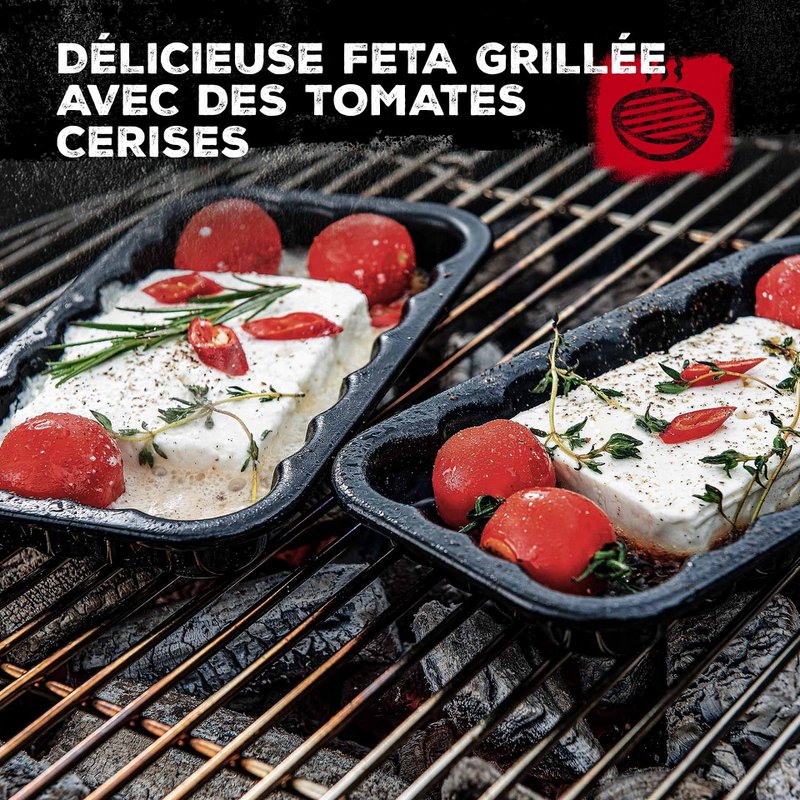 Set van 2 geëmailleerde stalen barbecueschalen 21 x 12 cm FM Professional Barbecue