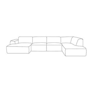 Hazer Bank Verona - Cloud Navy 79 - Terciopelo - U-Bank Rechts 380 x 78 x 222 cm