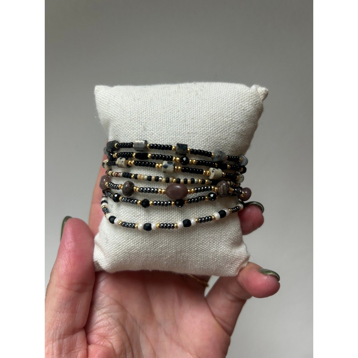Handgemaakte armbandenset - black01
