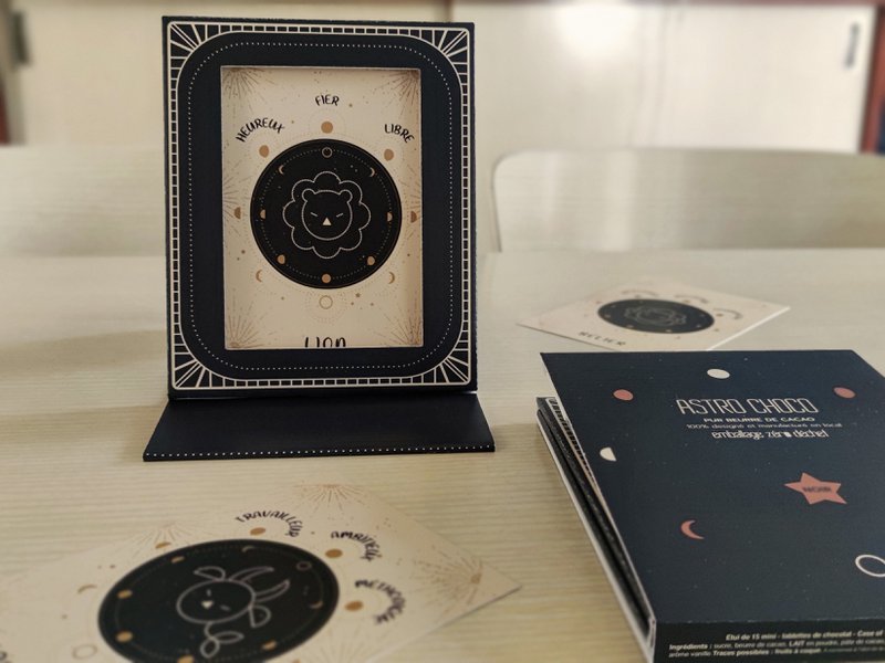 Astrologietasche 2 in 1 - Tierkreiskarte + Fotorahmen