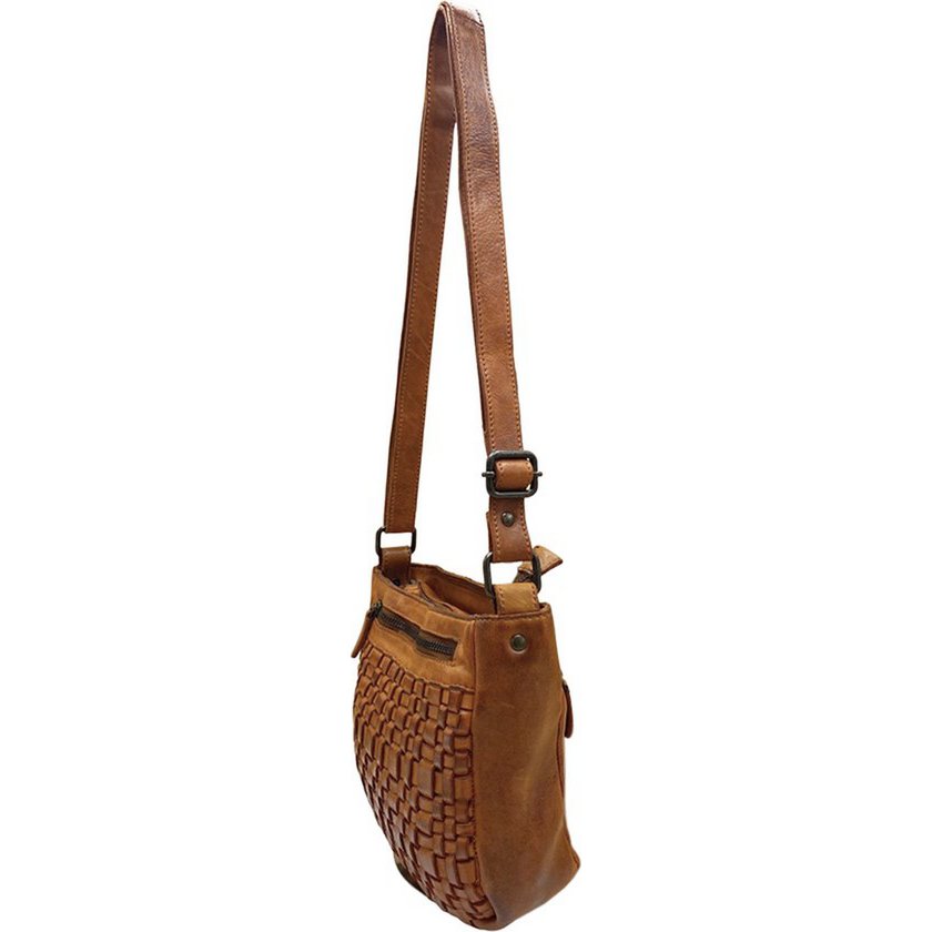 Skulderpose Ladies Cognac Real Leather - Stilfuld crossbody taske fra Arrigo