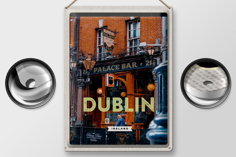 Tin Sign Travel 30x40cm Dublin Ireland Palace Bar Travel Destination