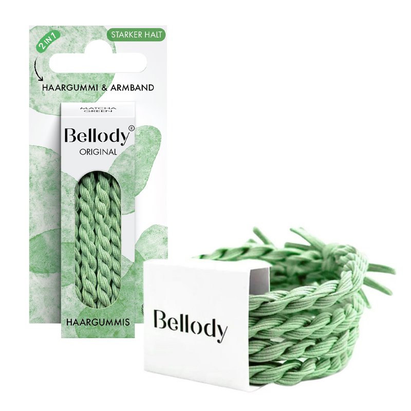 NYHED - Hårbånd Matcha Green - Bellody® (4 stk) - Stilfulde flettede hårbånd