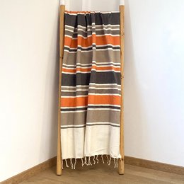 Fouta piatta tradizionale "HELIOS" Cioccolato 100x200 cm
