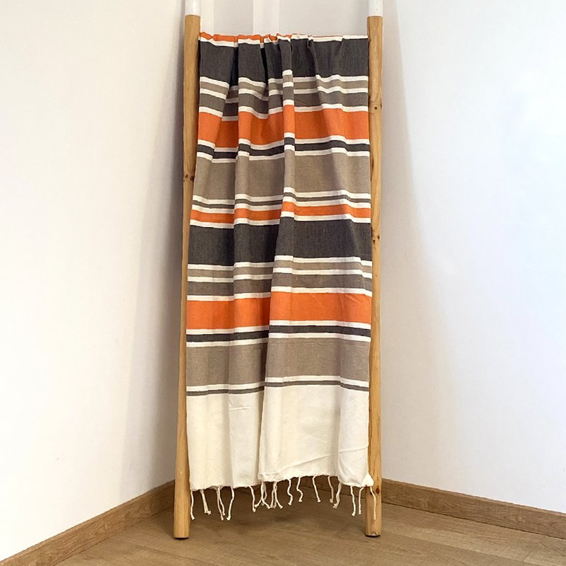 Fouta piatta tradizionale "HELIOS" Cioccolato 100x200 cm