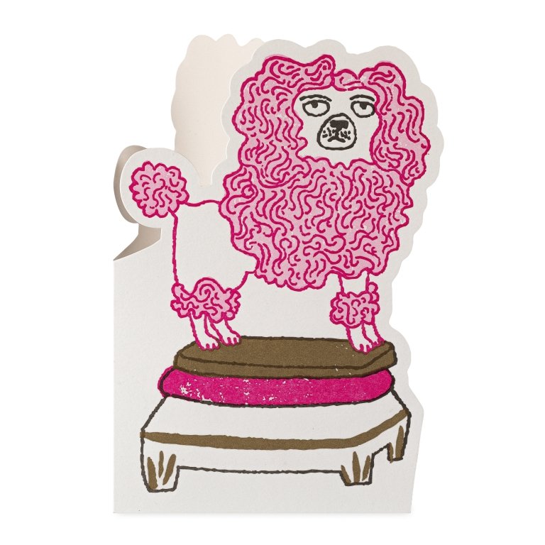 Arkivistkort Wenskaart Cut Out - Poodle